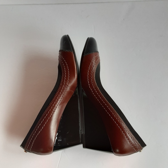 Antonio Melani Black Brown round toe wedge - Picture 4 of 8